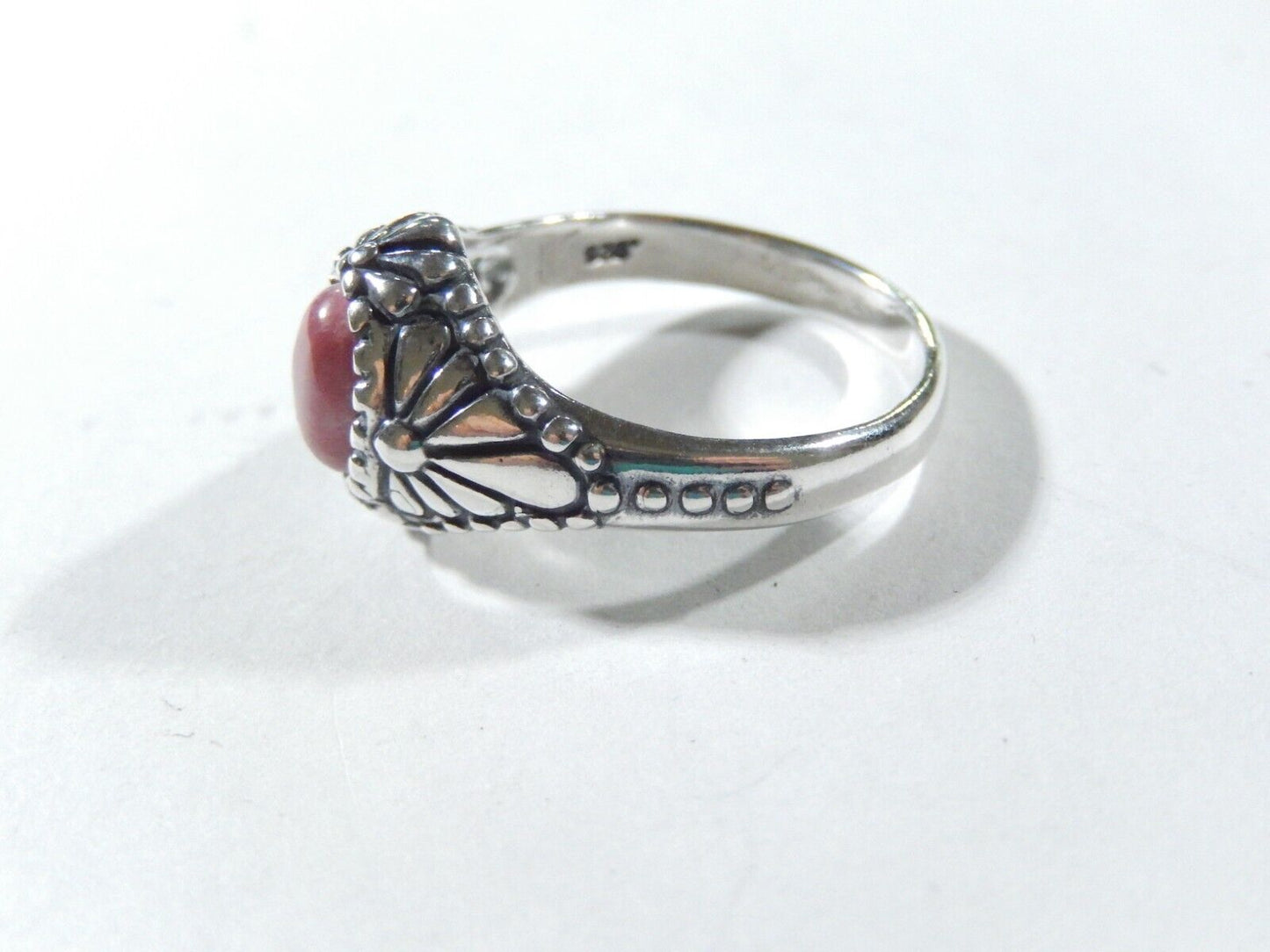 *VINTAGE*  Sterling Silver Pink Quartz Southwest Ring Size 10