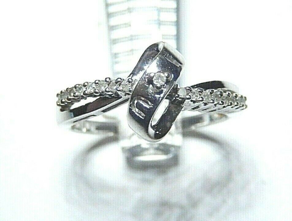 *VINTAGE* 10K  White Gold I LOVE YOU 1/5CT Diamond Ring Size 7.5