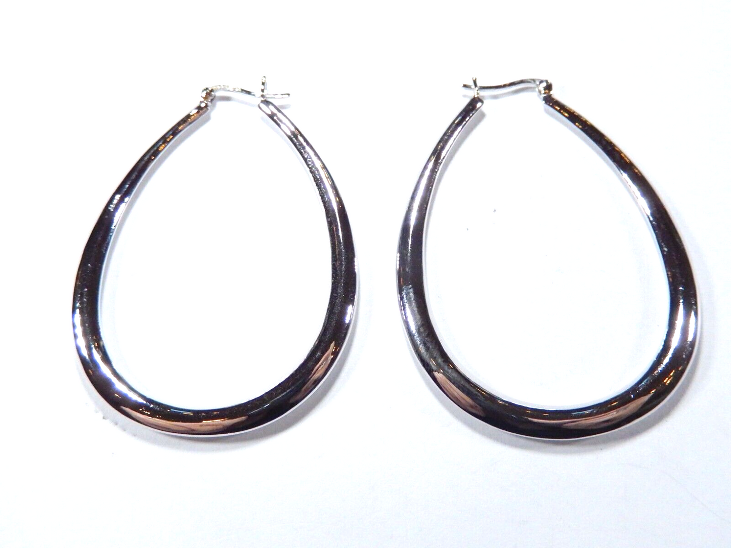 *SUPER LARGE*  60mm x 45mm Sterling Silver .925 Oval Shape Hoop Earrings