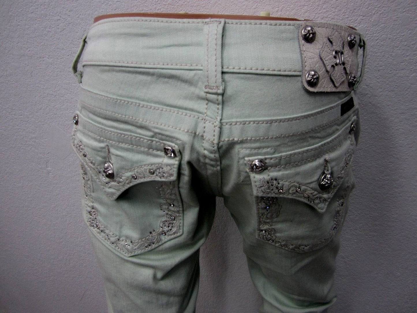 NWOT MISS ME SKINNY NEW JP5709S5 Flap Low Rise Jeans Honeydew Sz 28 X 26 Jeans