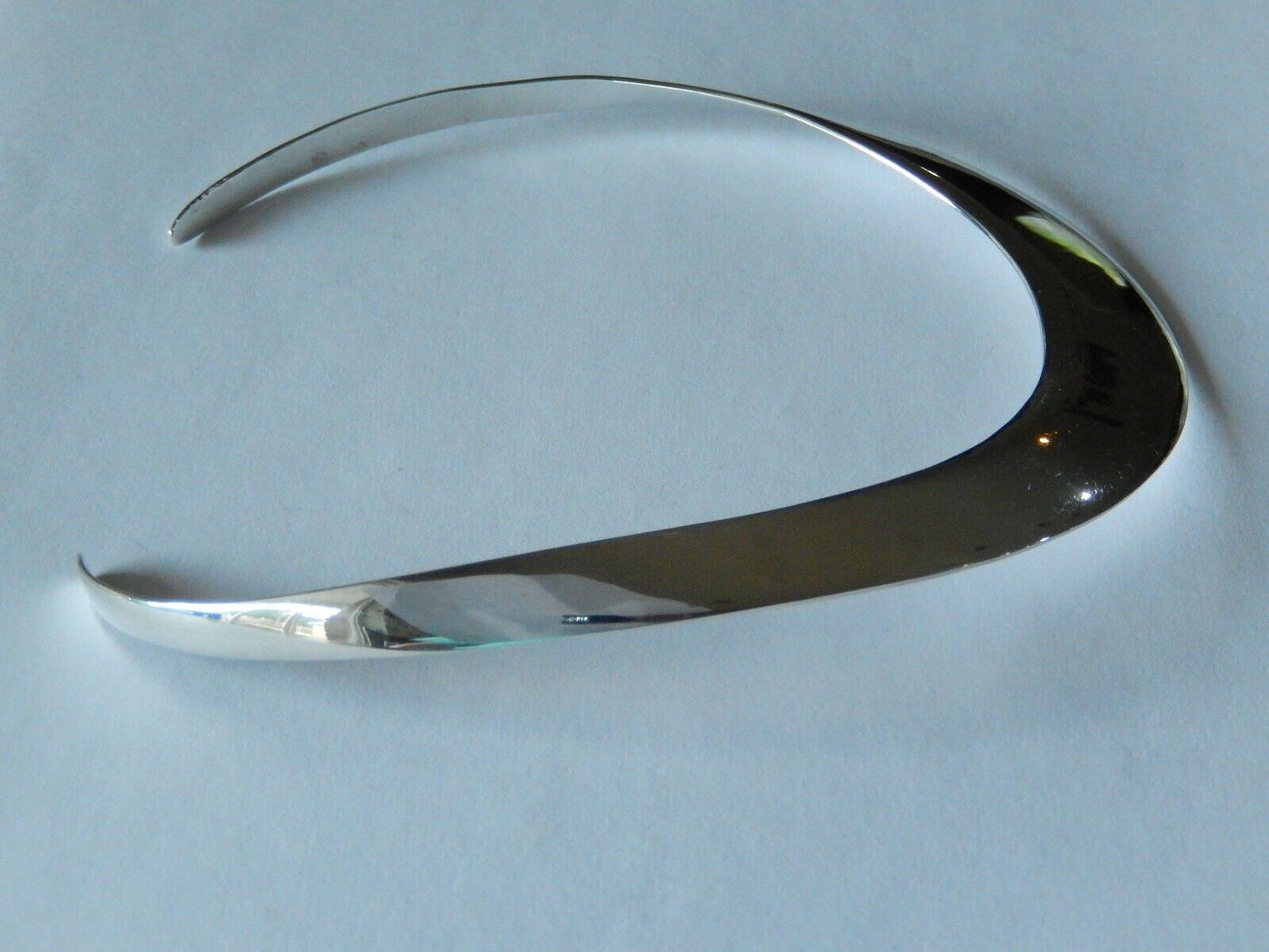 Vintage 925 Sterling Silver Artist TP-35 Mexico Wide Statement Collar Necklace