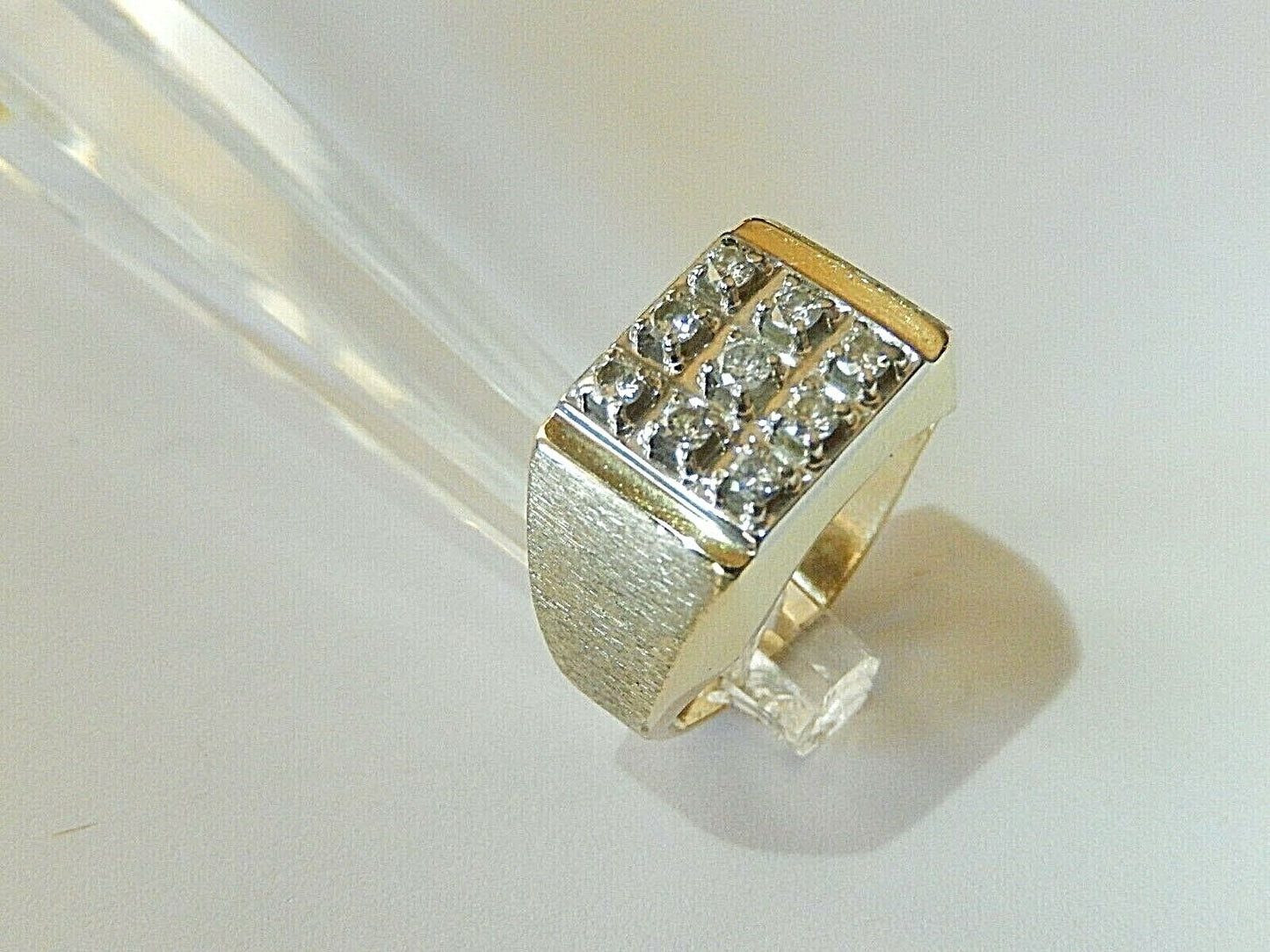 *Vintage* 14K Yellow Gold Ring .50CT TW  9 Natural Diamonds Size 9.75