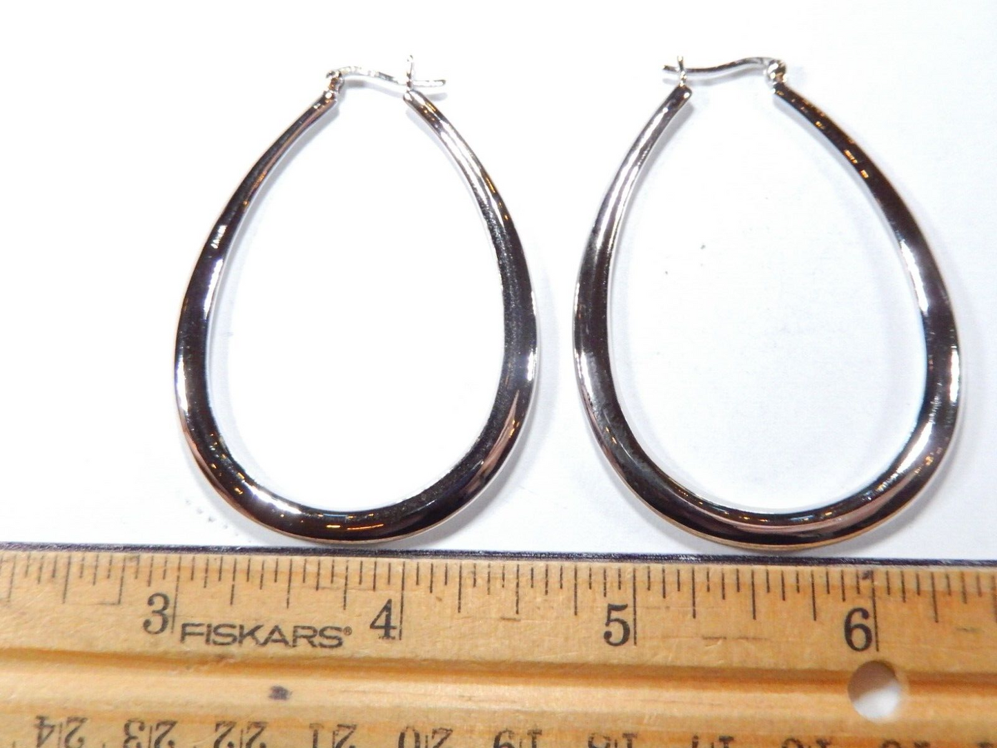 *SUPER LARGE*  60mm x 45mm Sterling Silver .925 Oval Shape Hoop Earrings