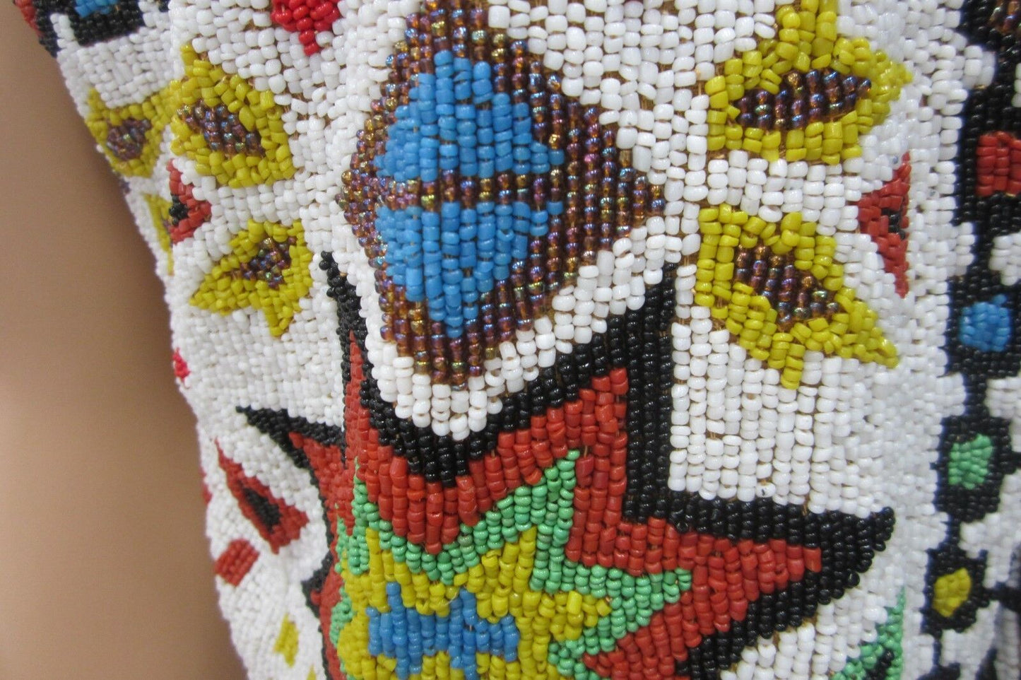 RARE *Vintage* Other Destination Southwest Beaded Silk Leather Vest Women's Sz L