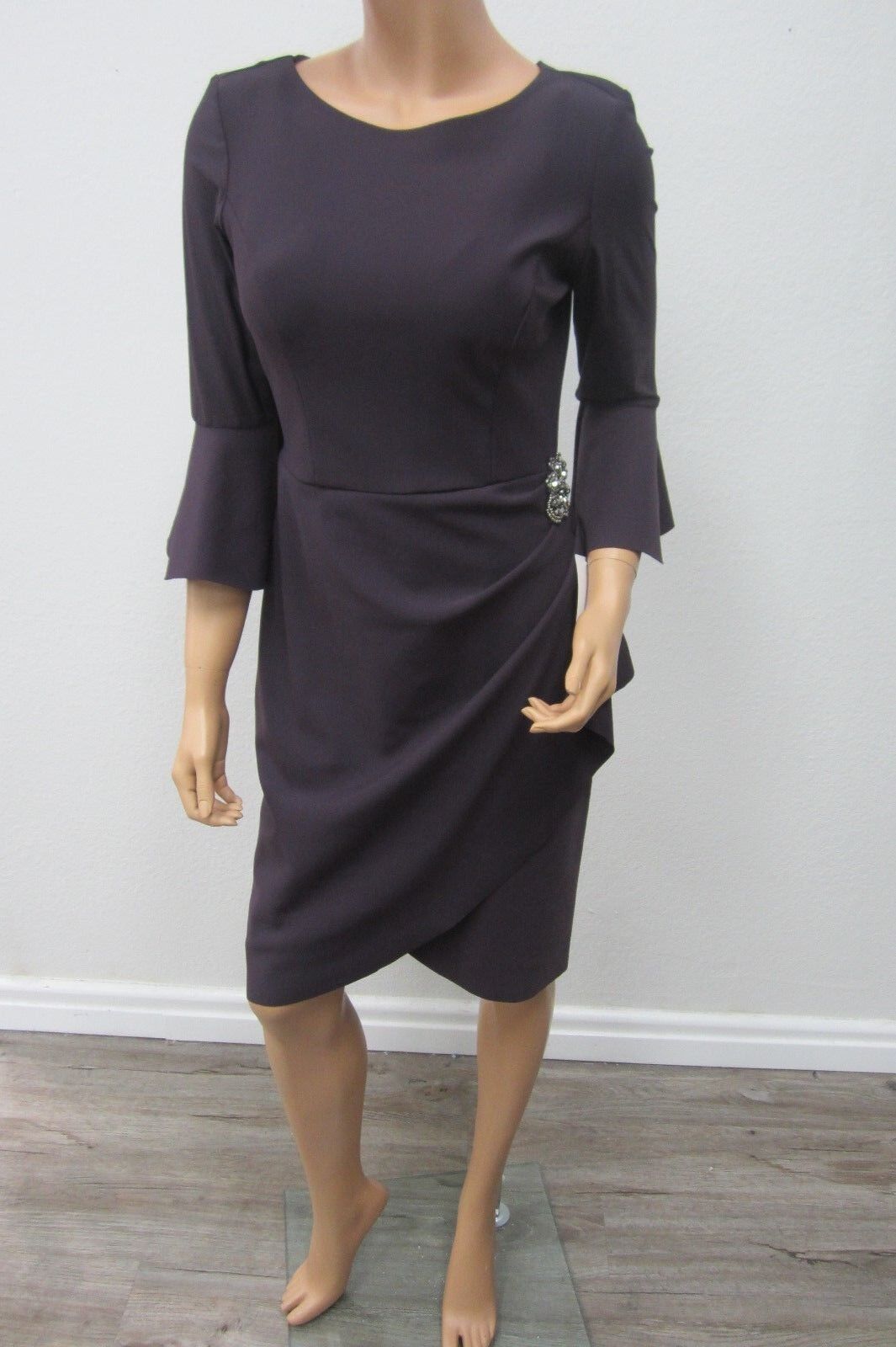 *NWT*  Alex Evenings Rhinestone Designer Beautiful Dark Purple Dress Size 6