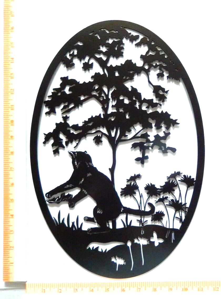 ~NEW~ LARGE 14ga. "WOLF HOWLING IN THE FOREST" Metal Wall Art - 17" x 11"