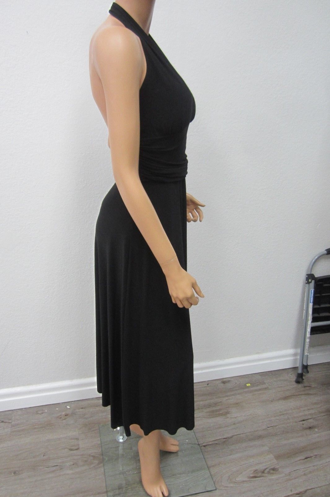 NICE ALYN PAIGE WomensBlack Halter Long Length Dress Cocktail Formal Size Medium