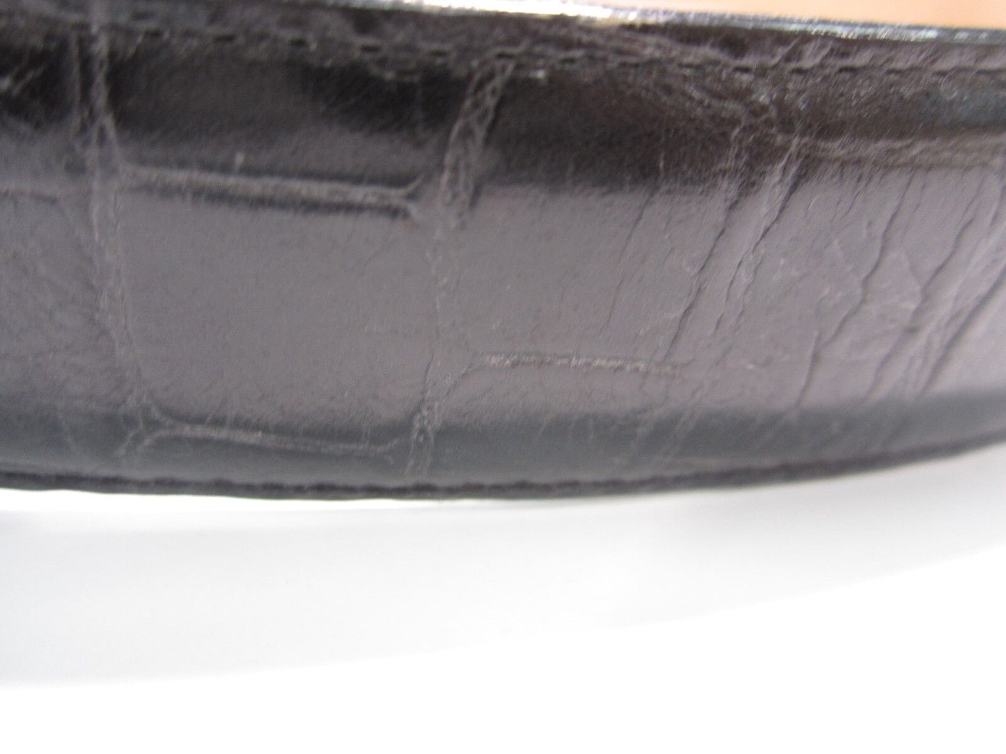 VERY NICE Vintage Brighton Sz M Black Silvertone Swirl Western Buckle Belt 36403