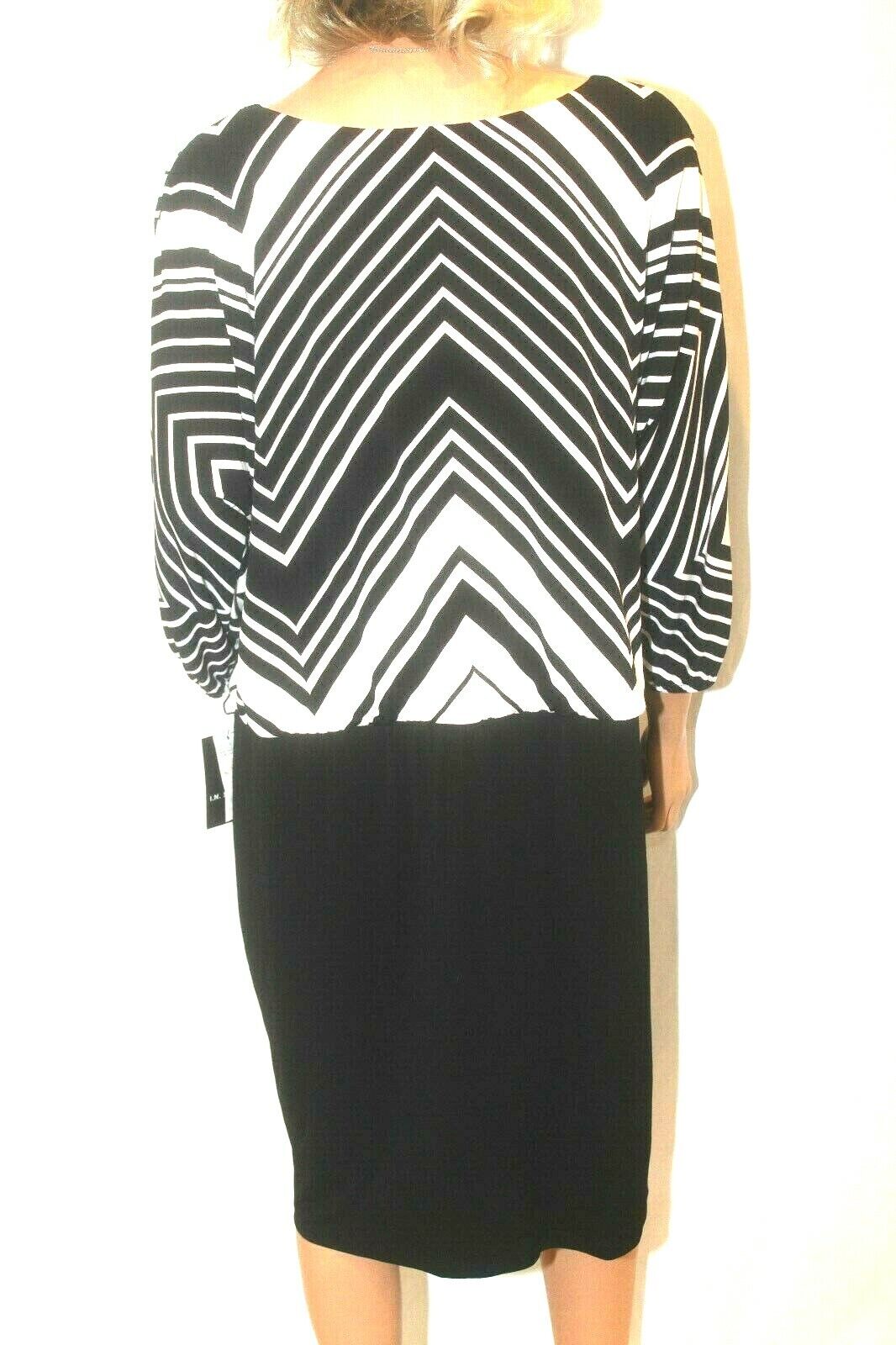 *NWT*  IN Studio Womens Fully Lined Black/White DRESS  Size 18W  "Cute And Nice"