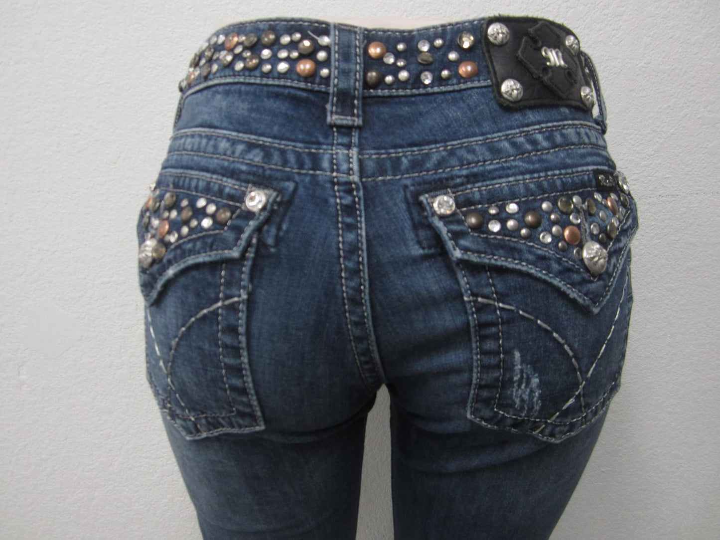 VERY NICE Miss Me Women's Jeans JW4288B31  "Glamour Stones" Boot cut Size 30x25
