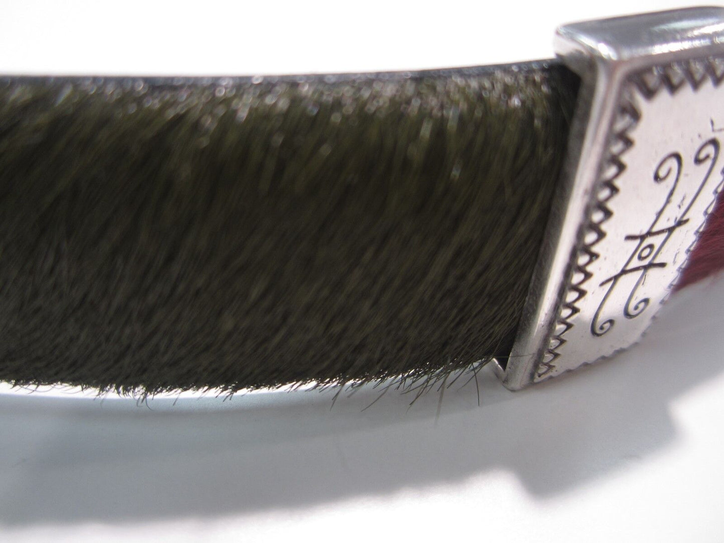 NICE Brighton Q4800 Women's Western Belt Pony Hair Leather Multi Colored Silver