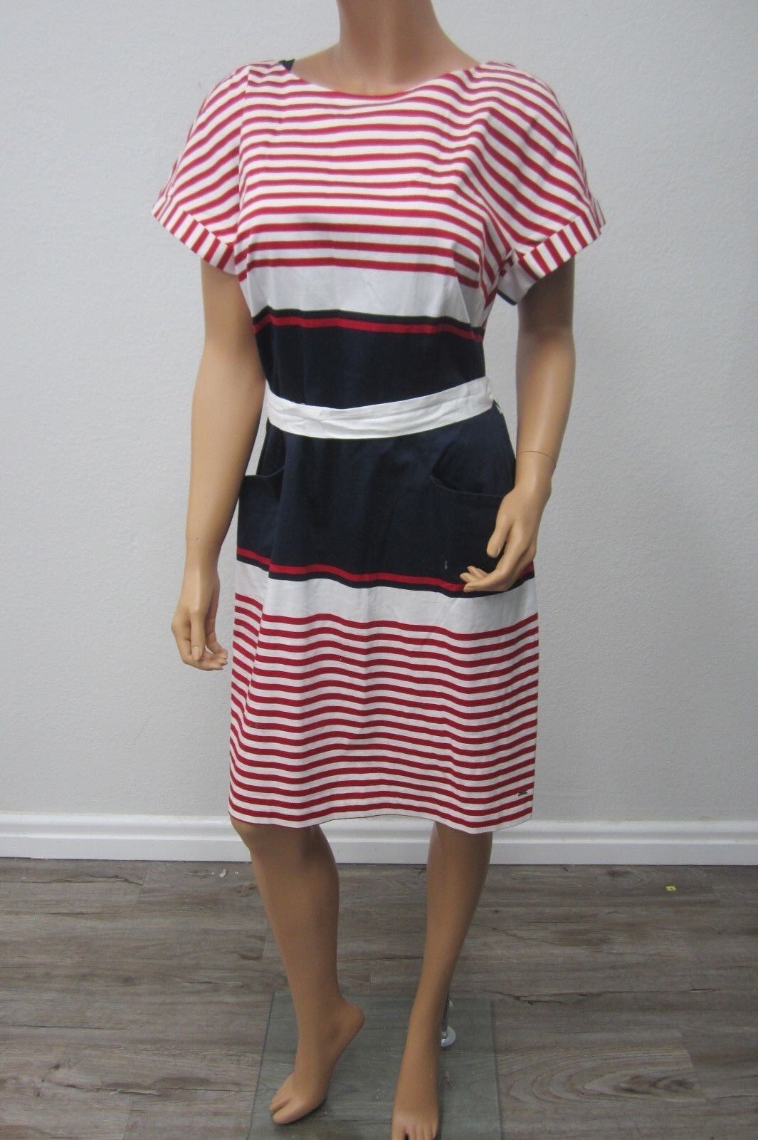 *NWT* TOMMY HILFIGER Women's Short Sleeve RED WHITE BLUE Sheath Dress Size 14