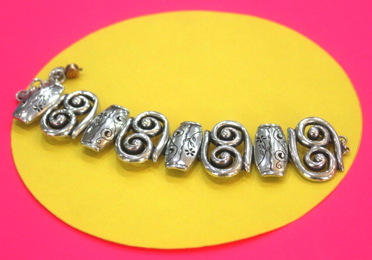 BRIGHTON PABLOS PASSION Picasso Silver Scroll Link BRACELET