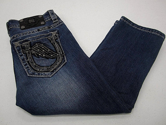 MINT MISS ME Signature Capri Pants Jeans Angel Wings Horseshoes JW7537P2 Sz25x20