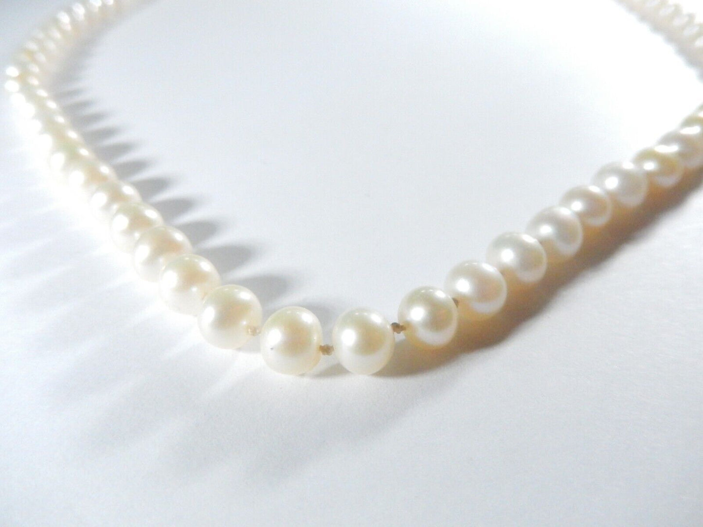 6.75mm Freshwater Pearl Necklace w/ 14K Yellow Gold Clasp ~ 19”