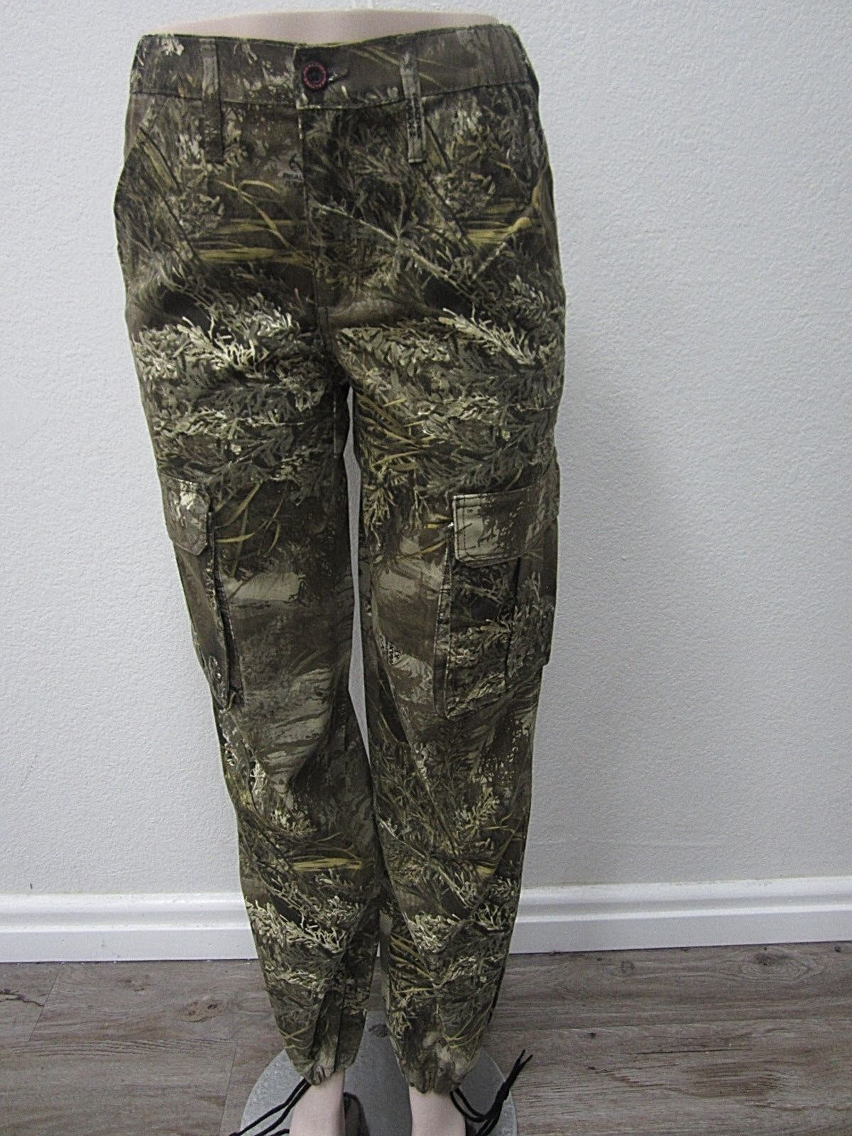 Ladies REALTREE Camo Xtra CARGO PANTS  Elastic Waistband Drawstring Legs Siz XL