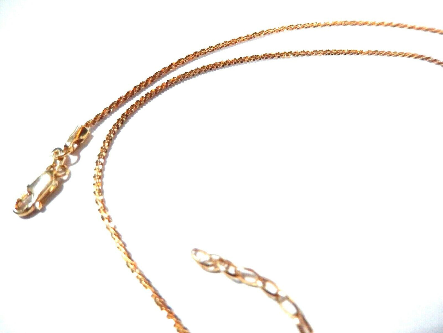 *NEW*  1.5mm 10K Yellow Gold Adjustable Sparkle Twisted Chain 17" Up To 19"