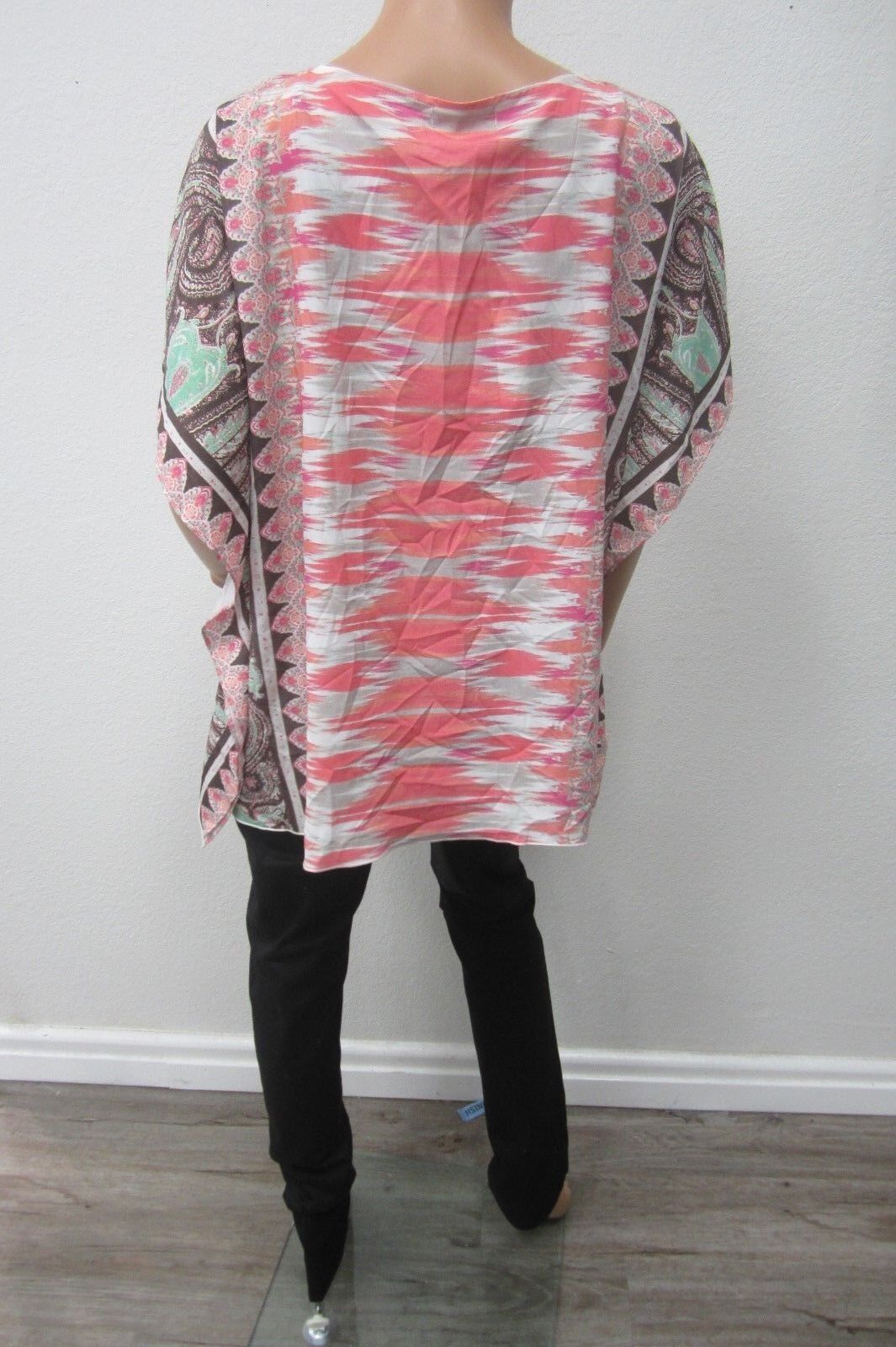 *NWT* VALERIE STEVENS Womens Tunic Top  Pink Flare  Sleeve Embellished  Sz L/G