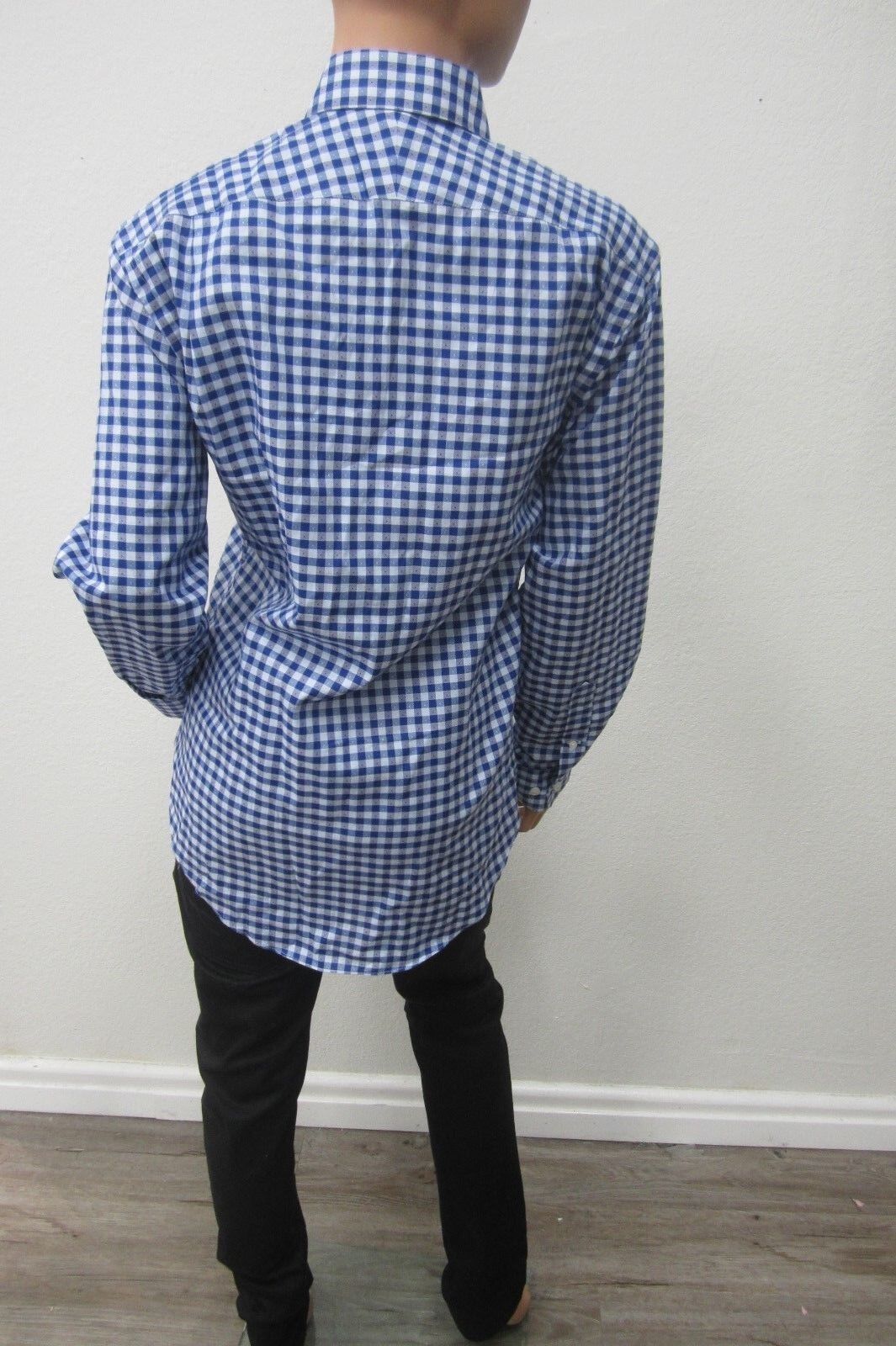 *NWT* Neiman Marcus Trim Fit Blue Plaid Button-Down Dress Shirt 15 32/33