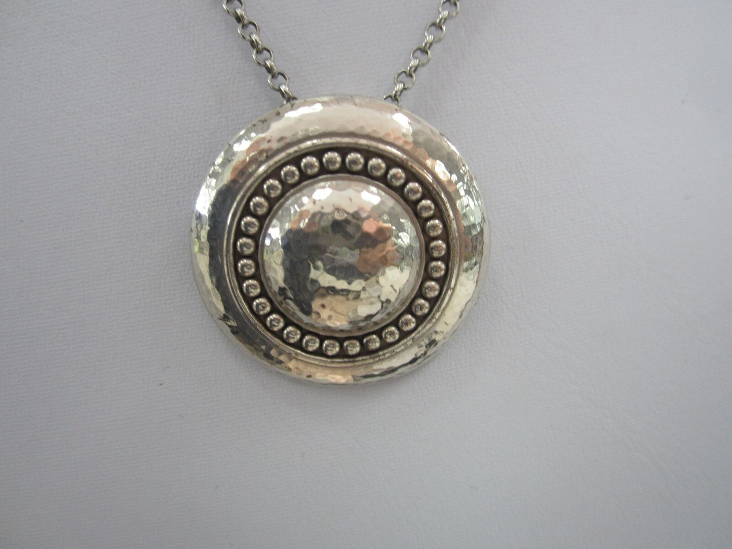 RETIRED Brighton Silver Plated Gorgeous Round Disc with16"-18" Necklace