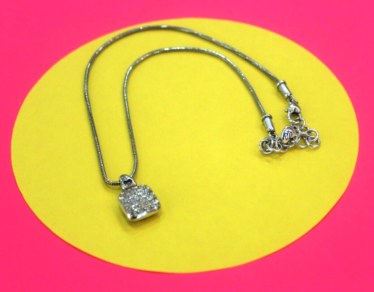 BRIGHTON  CLEAR/WHITE SWAROVSKI CRYSTALS SILVER PENDANT NECKLACE