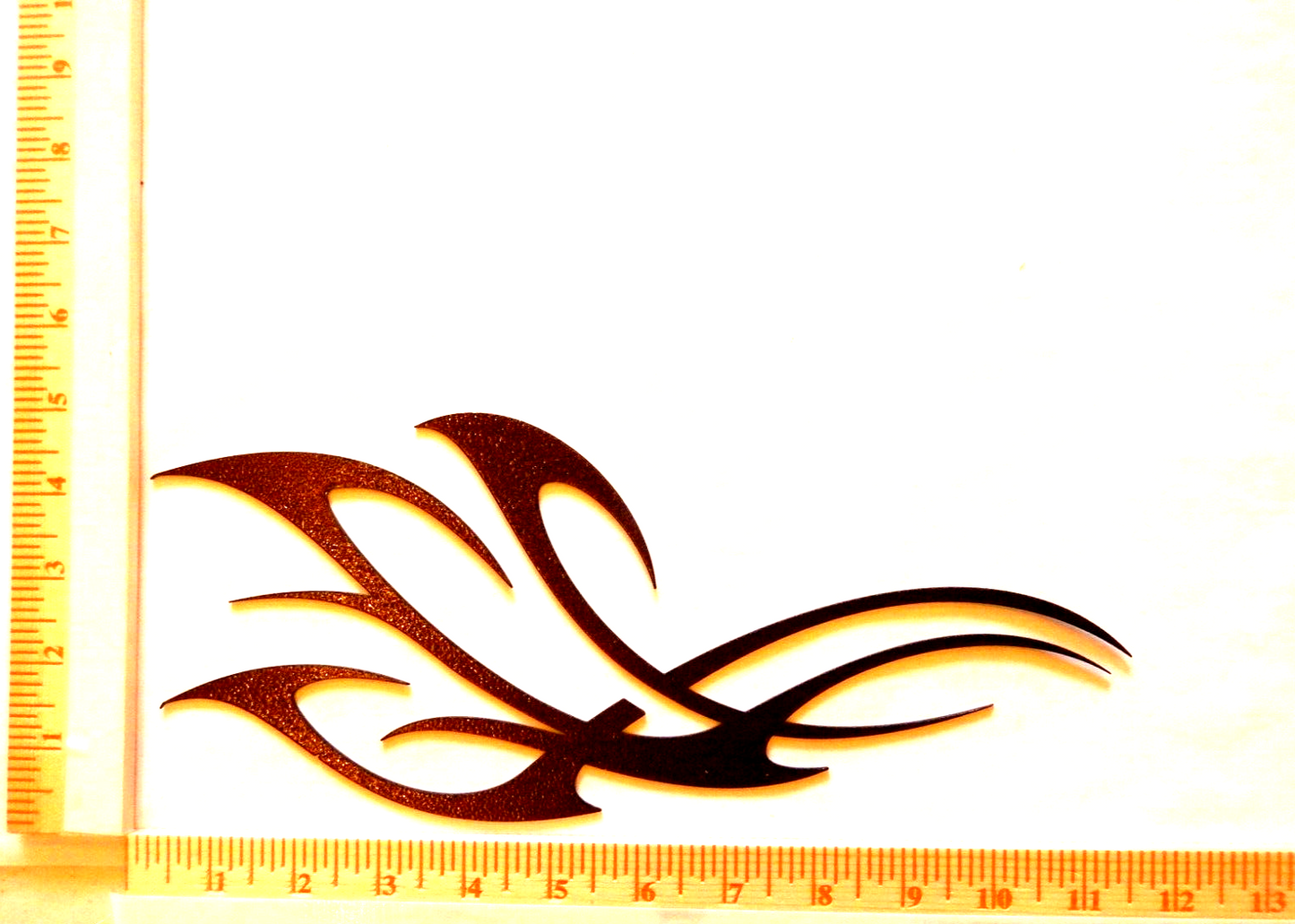 NEW- 14ga. "FLAMES"  - Metal Wall Art - Copper Brown Powder Coated  5" x 12"