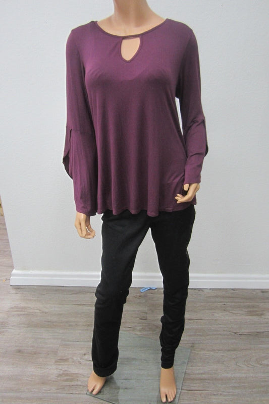 *NWT* ASHLEY STEWART  WOMENS PLUM BLOUSE SHIRT SIZE 12