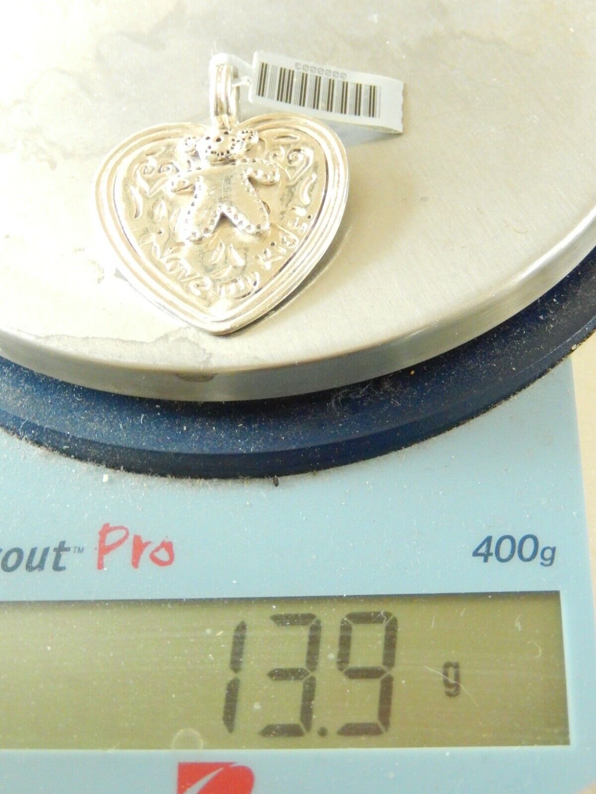 LARGE - Sterling Silver " I LOVE MY KIDS !"  Heart Pendant