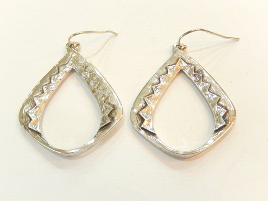 *RARE* Retired Jeep Collins Sterling Silver Dangle Hook Earrings 15.0 gms Thick