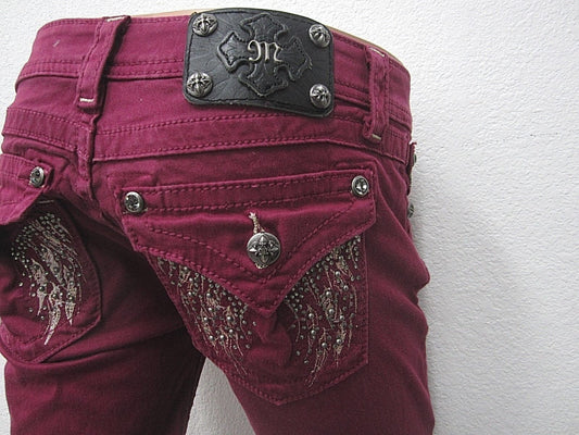NWOT Miss Me Raspberry Angel Wings Skinny Jeans Jp5616s3