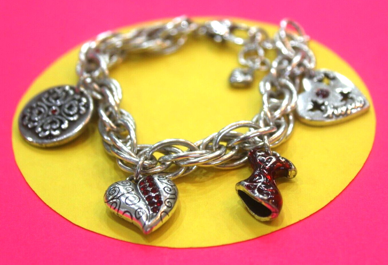 BRIGHTON Go Red Charm Courage Love Hope Dream Bracelet - MINT CONDITION