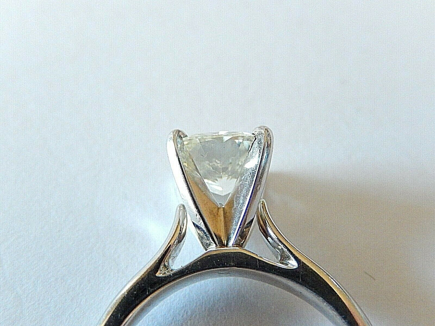 NATURAL NOT ENHANCED 1.5 CT SI1 CUSHION DIAMOND SOLITAIRE RING 14K WHITE GOLD