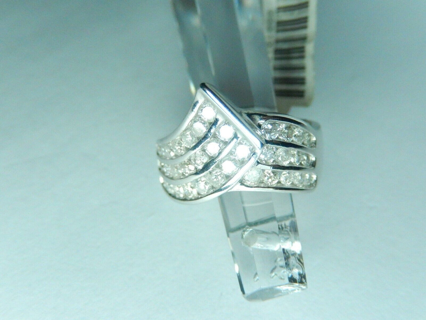 1CT Round Cut Diamond Modern Anniversary / Wedding Band Ring 10K White Gold 7.5
