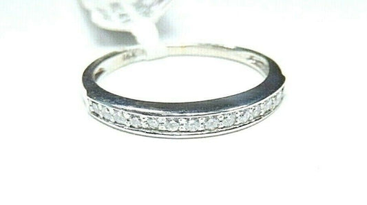 *NWT* 14k White Gold .25CT VS Diamond 2.5mm Wide Band Ring Size 6.25
