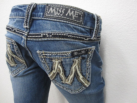 NICE Miss Me Buckle Skinny Jeans Style X1002SP The M Series Med Blue Size 26x31