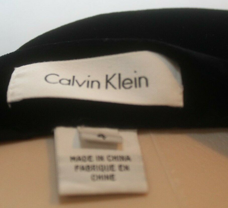 *NWT*  $165. CALVIN KLEIN Womens Black Velvet A-Line Flare Skirt Size 4