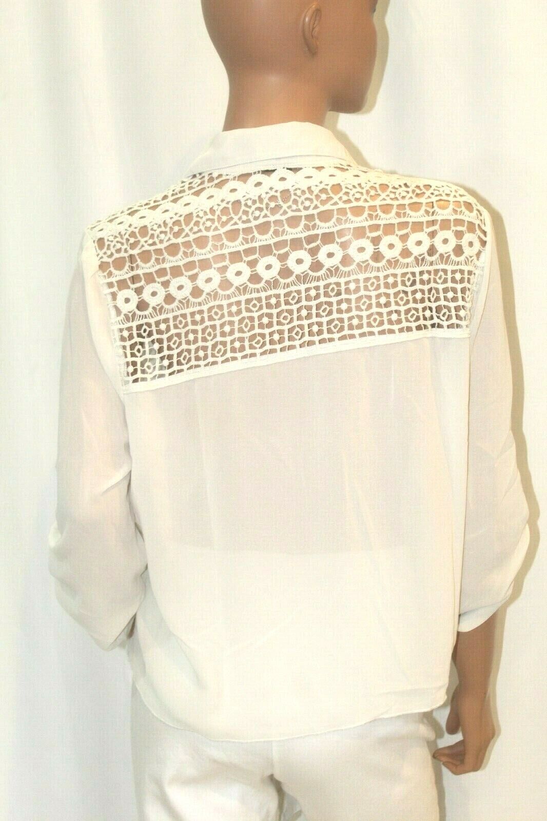 Rue 21 Button Down Long Sleeve w/Button Straps  Womens Knit Lace Back Top Sz XL