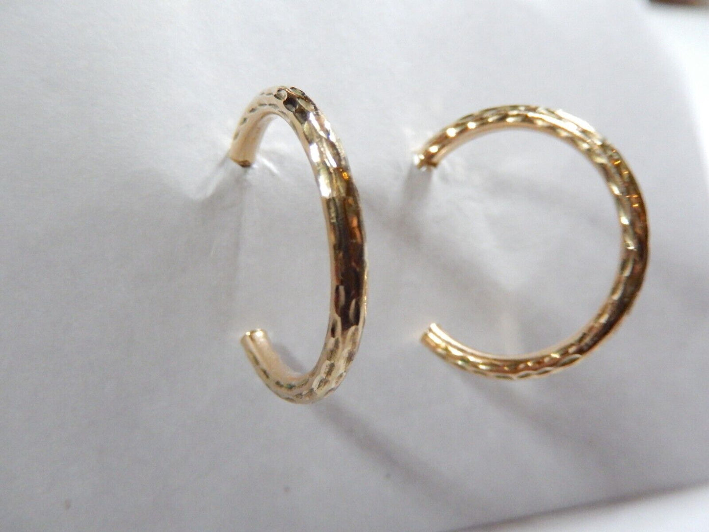 10K Yellow Gold Diamond Cut "J" Hoop 1" Diam. Post Back Earrings