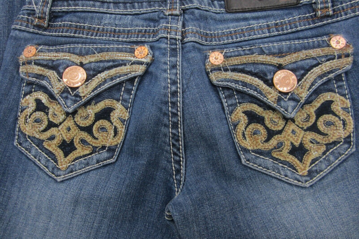 NICE Grace in LA Jeans, Boot Cut Low Rise Embroidered Size 25 x L32