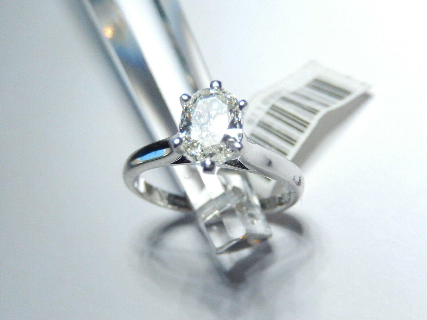 1.00 CT H/-VS2 Oval Natural Diamond Solitaire Engagement Ring 14K White Gold