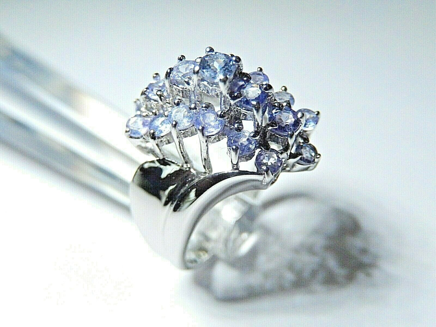 *NWT*  10K White Gold 1.00CT Purple Tanzanite Waterfall Cocktail  Ring Size 7.5