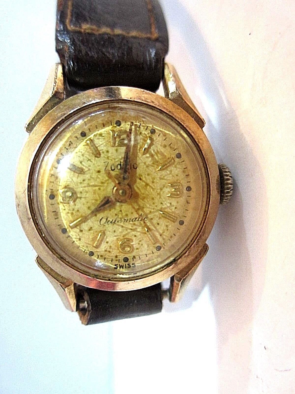 Vintage Zodiac Womens Automatic Watch With Leather Band