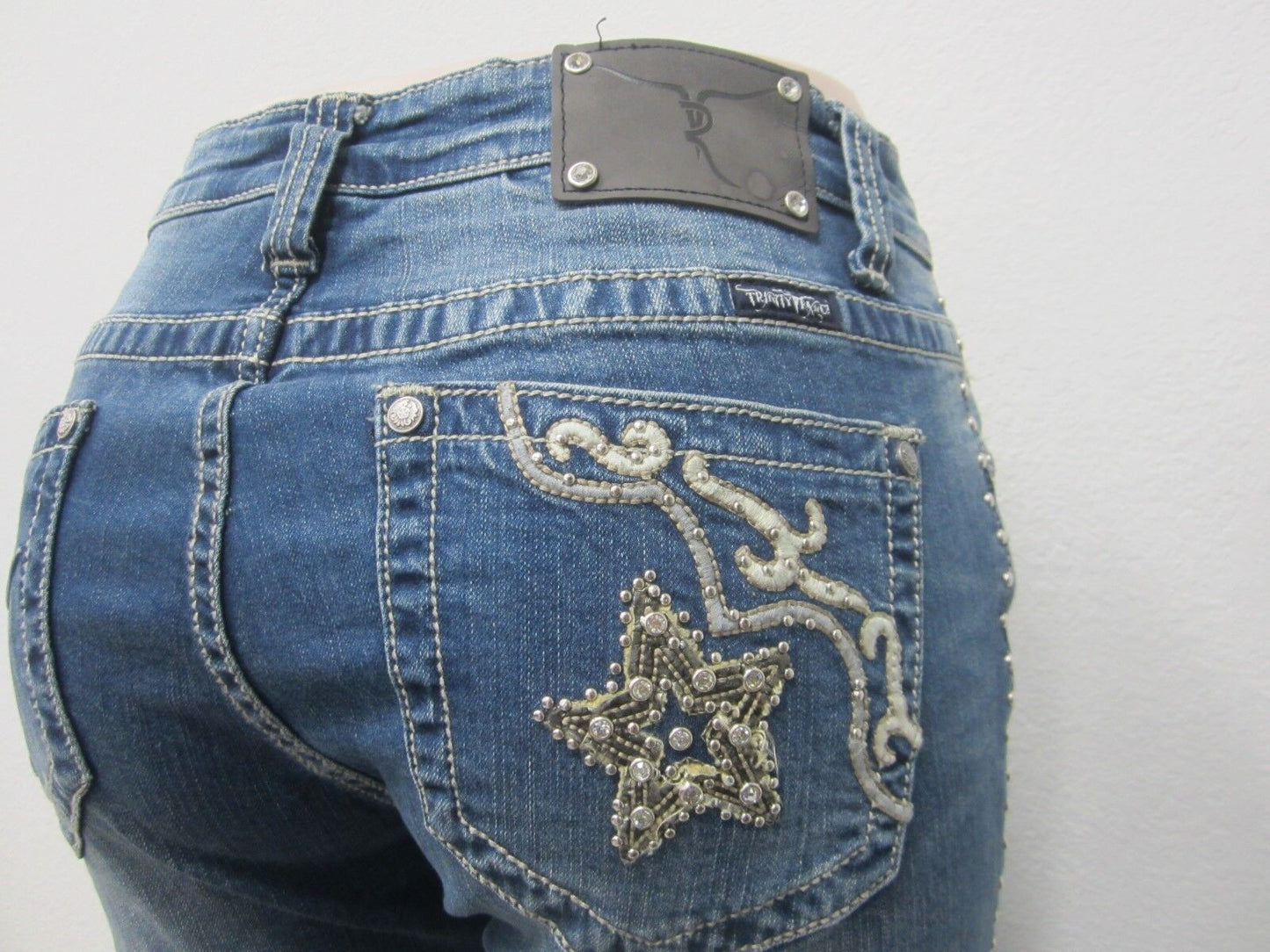 NWT Montana West Trinity Ranch Boot Cut Jeans BLING Western Jeans 35(17) X 34