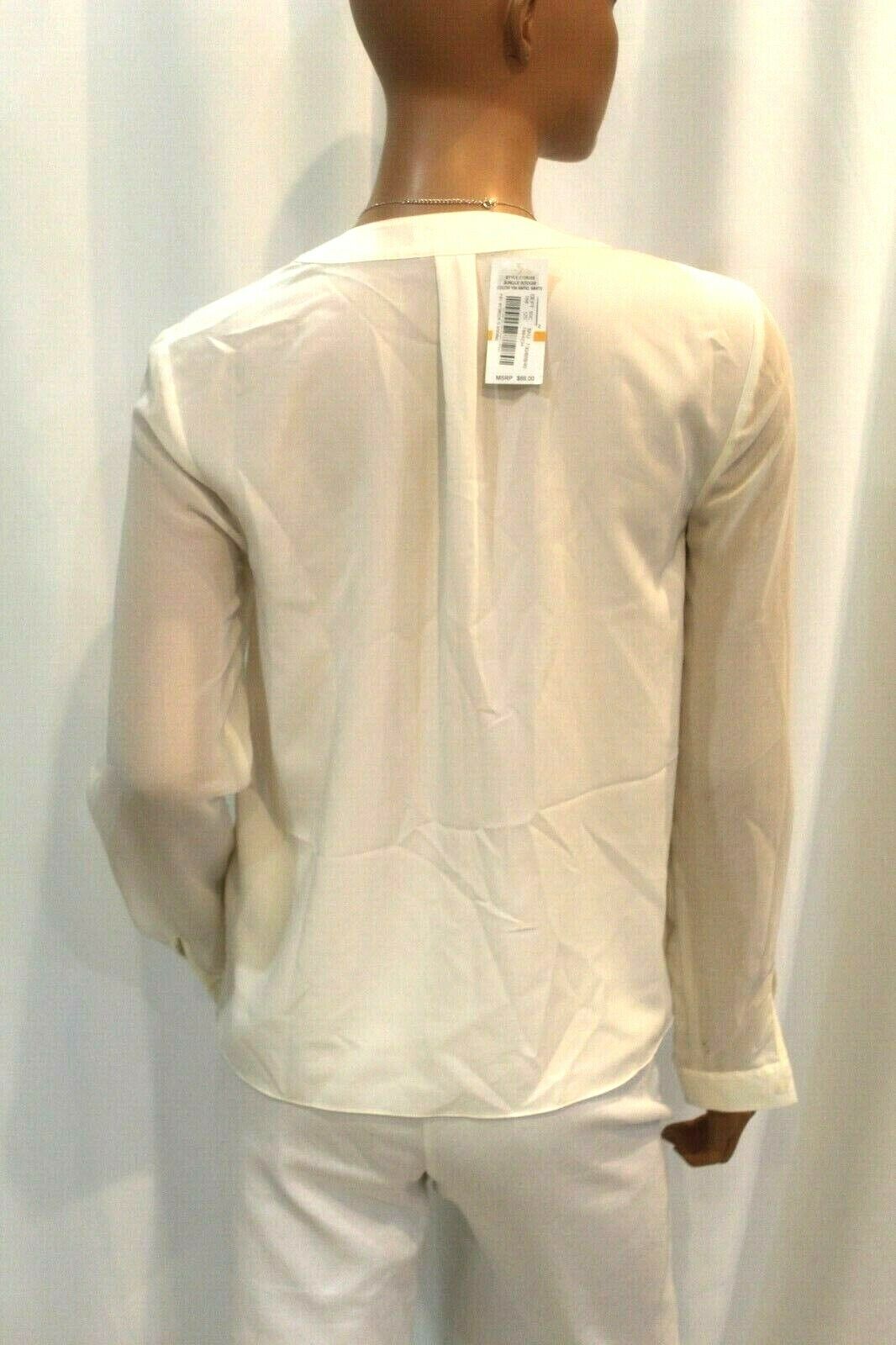 *NWT* $69. 1.State Womens Jungle Boogie Ivory Chiffon Casual/Dress Blouse Top S