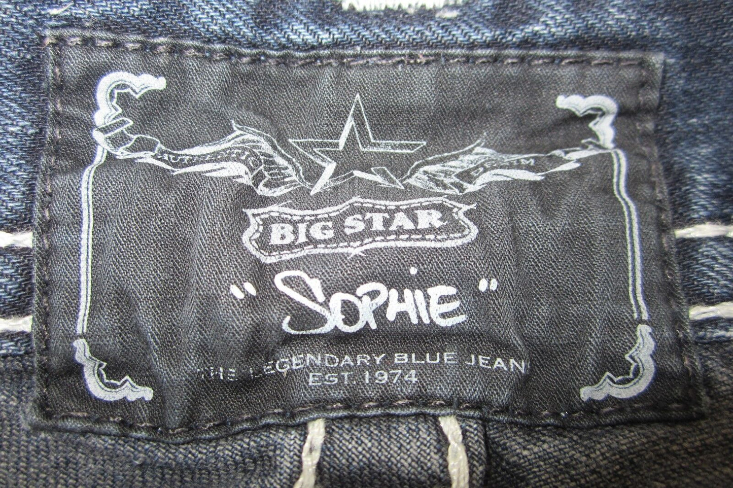 WOMENS BIG STAR SOPHIE BOOTCUT STRETCH FIT STUDDED FLAP POCKET JEANS SIZE 29X33