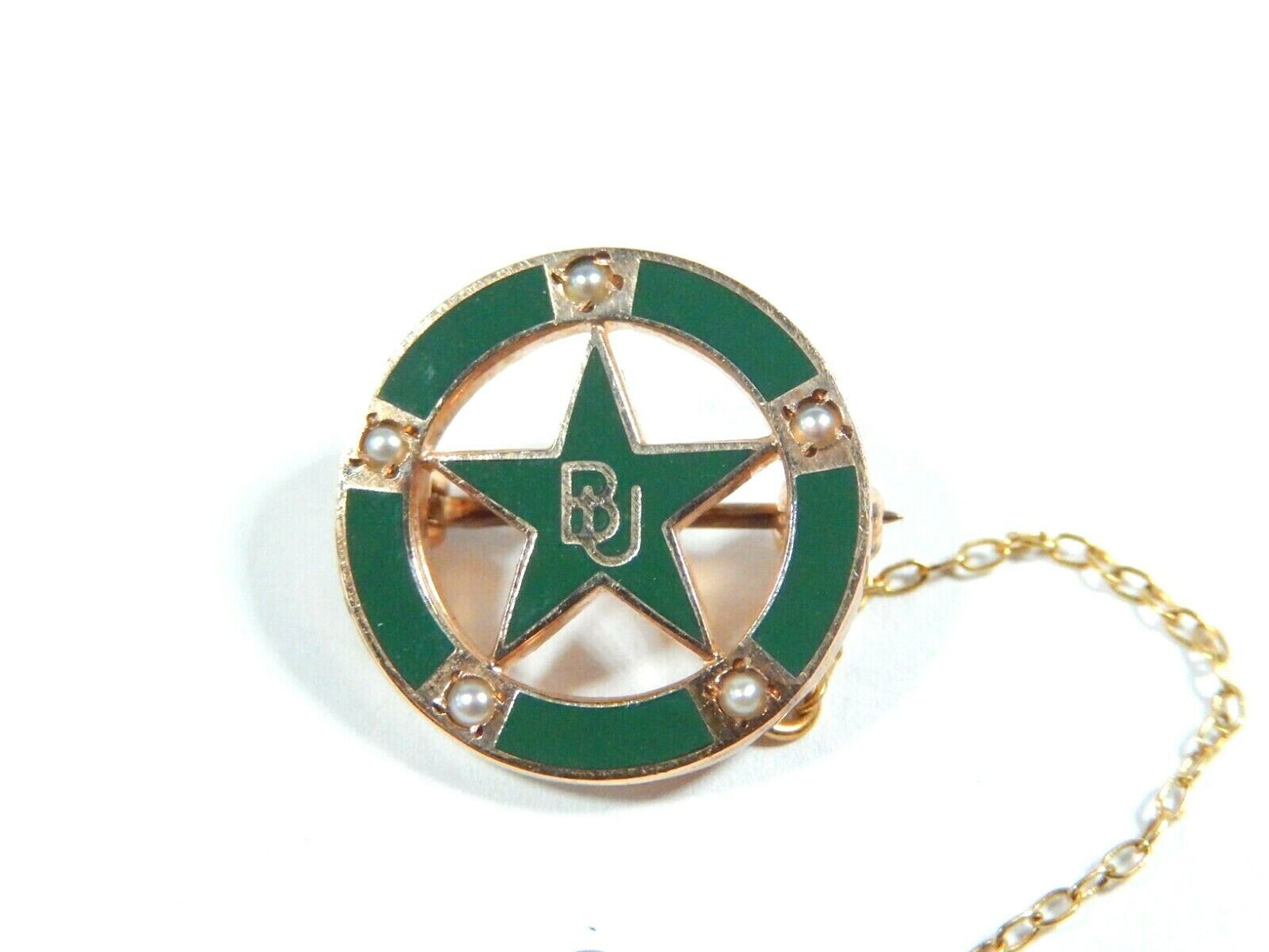 10K Yellow Gold & Pearl & Enamel  BAYLOR UNIVERSITY  DOCTOR/DENTIST/NURSE Pin