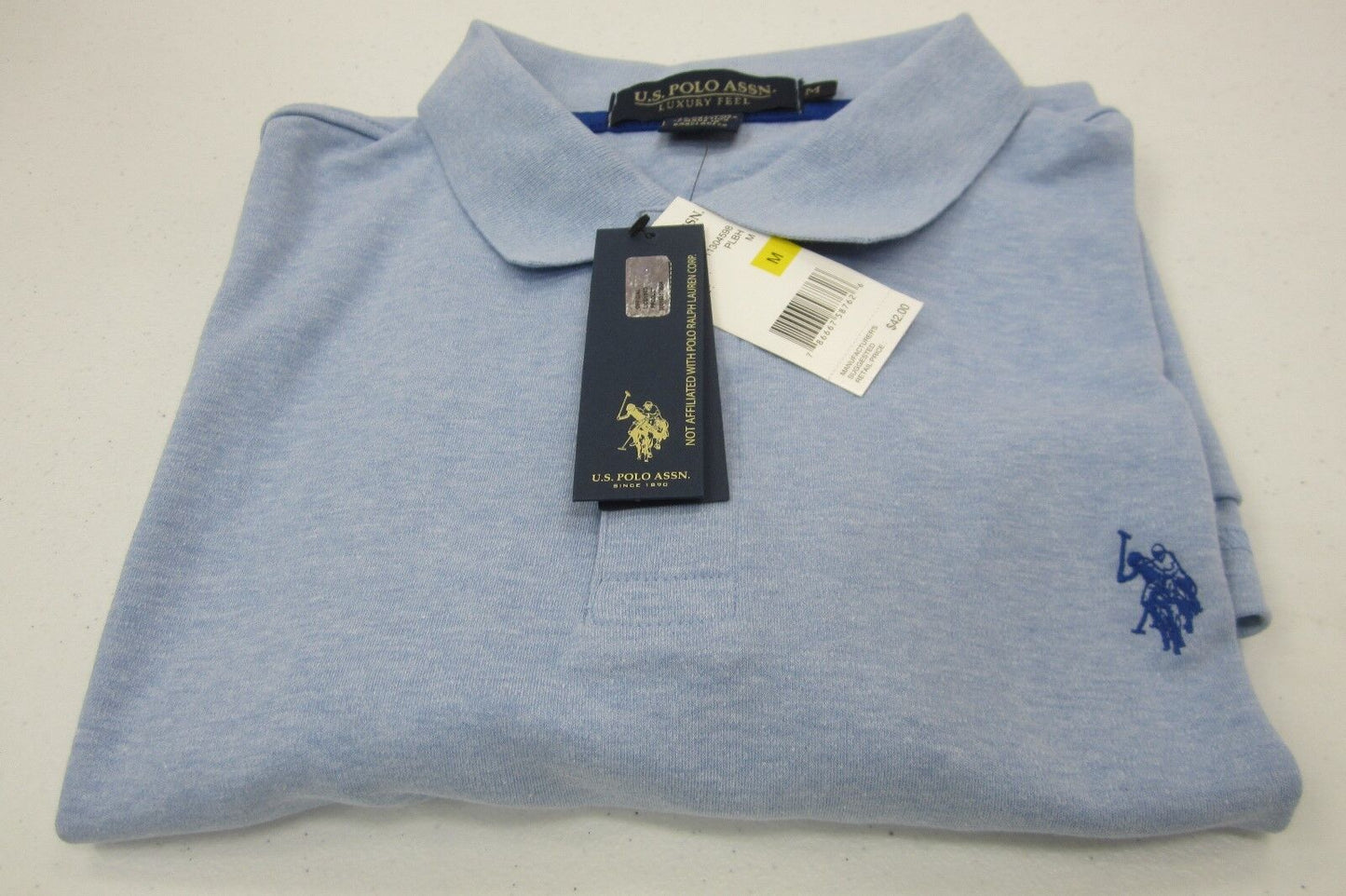 *NWT* U.S. Polo Assn Mens Luxury Feel Polo Golf Shirt Cotton  Size Med