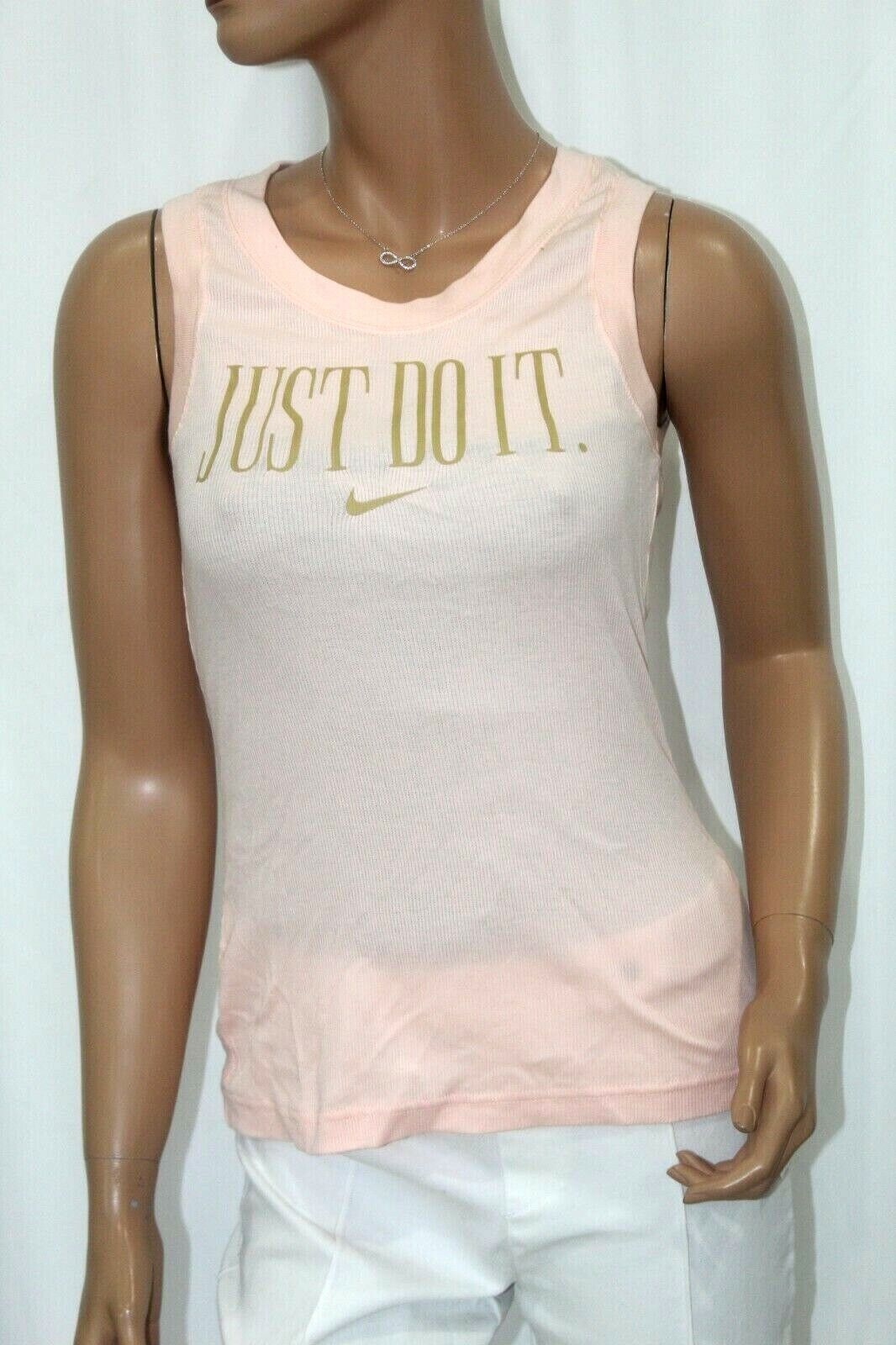 *NWT* Nike Womens Yoga Fitness Ribbed Scoop Neck Peach Ribbed Tank Top Size XS