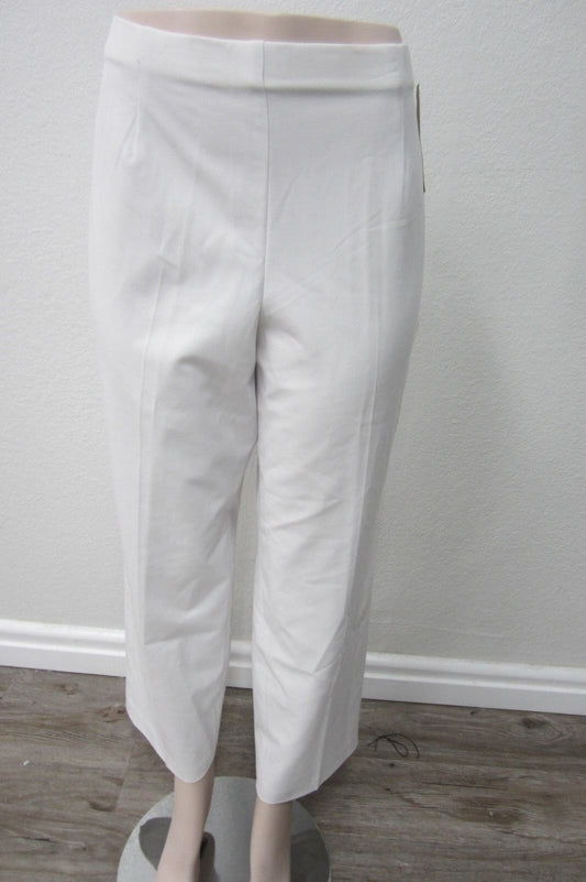 NWT Coldwater Creek  Holly Fit  White Lined Straight Leg Pants SZ 16 x 28.5" L