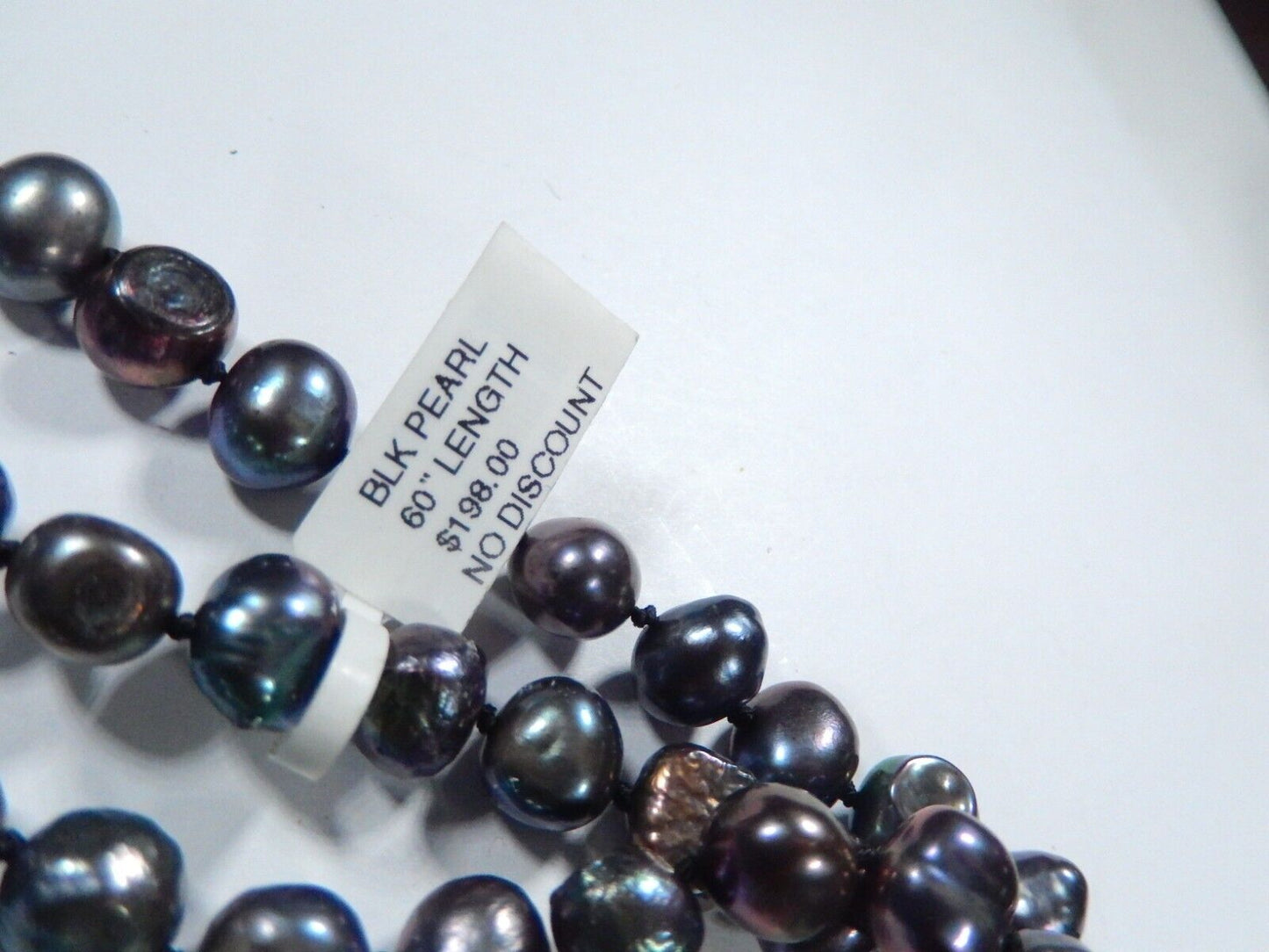 *VINTAGE*   Ultra Long 60" Genuine Gray Tahitian Freeform Baroque Pearl Necklace